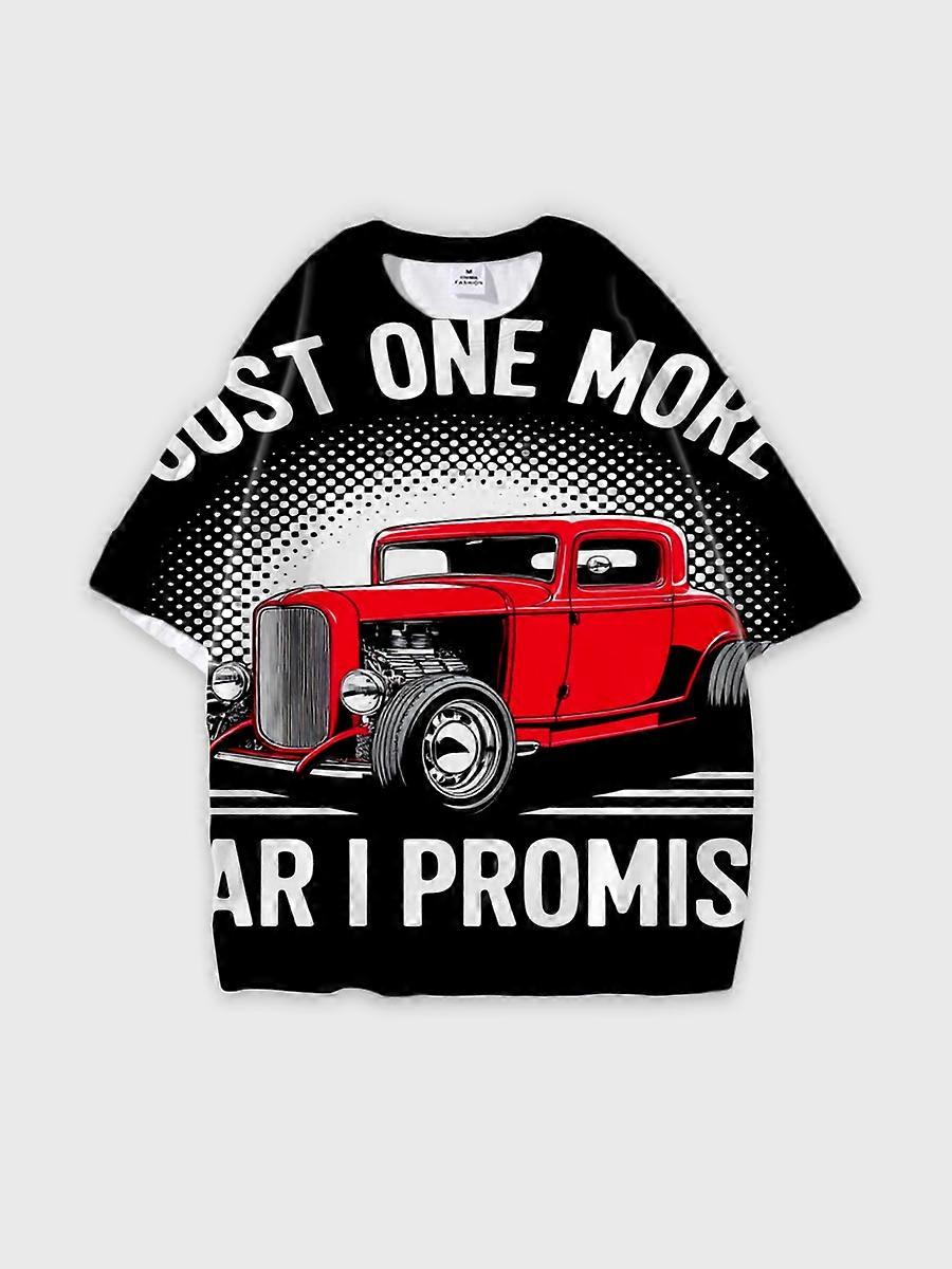 T-shirt round neck Pattern loose short sleeve N95