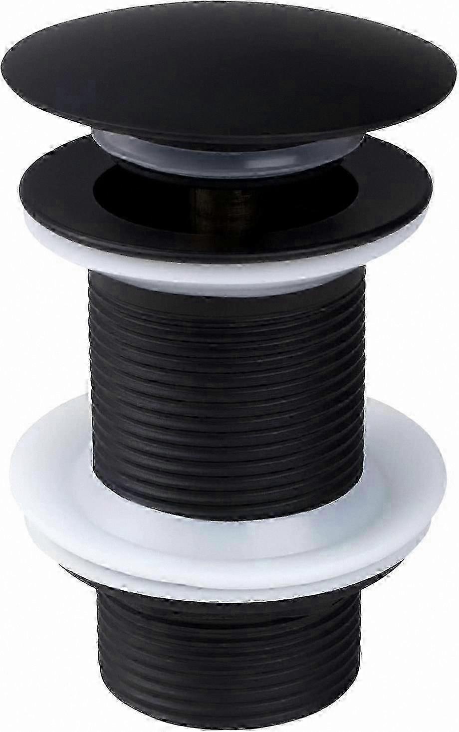 Black Pop-Up Sprung Plug for Basins, Unslotted Waste Solution