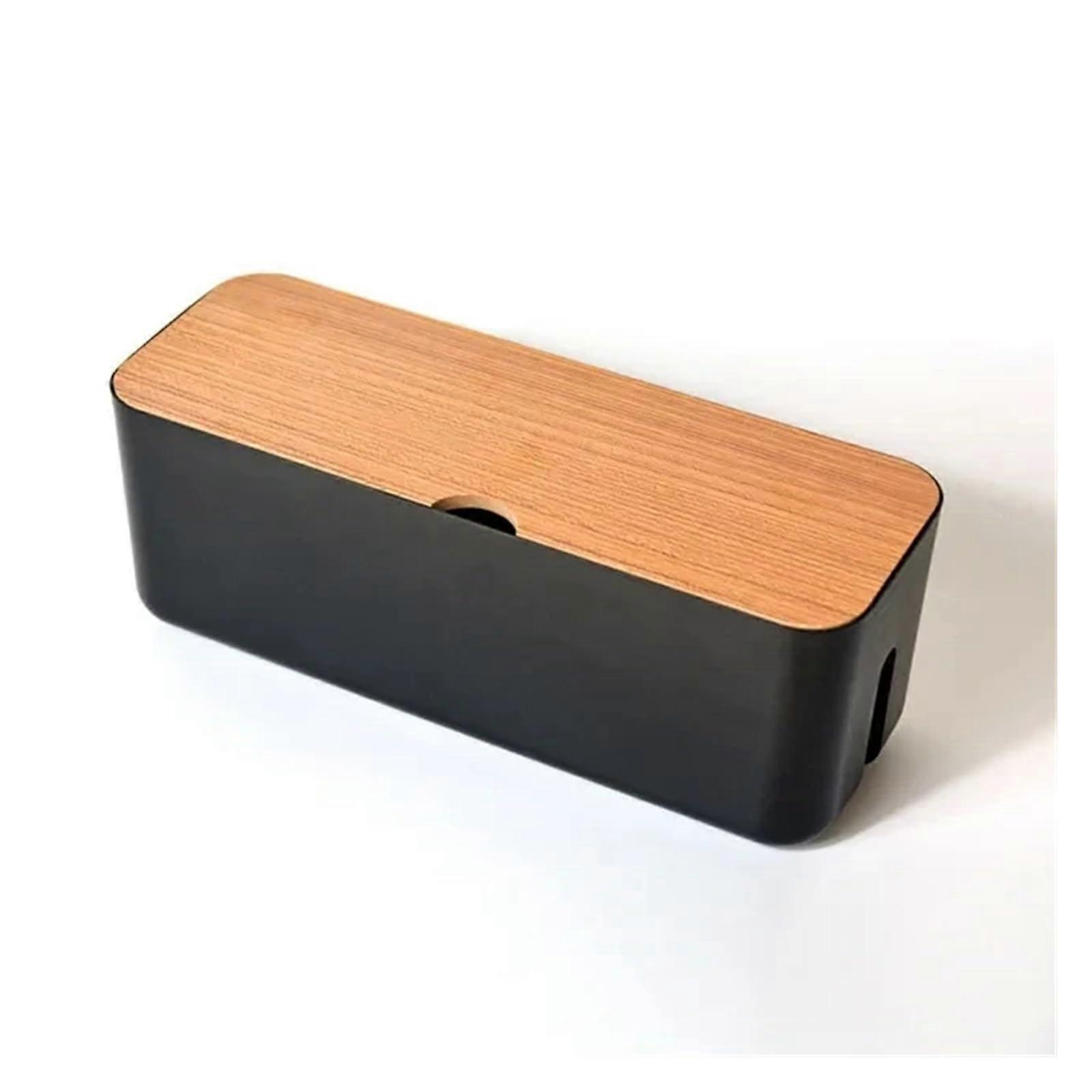 Kabelaufbewahrungsbox Desktop Cable Storage Box And Power Strip Cable Management Device Black And White Style 2