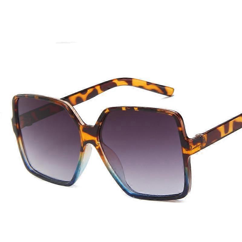 Womens Fashion Square Frame Gradient Lens Sunglasses Personality Oversized Eyewear UV400