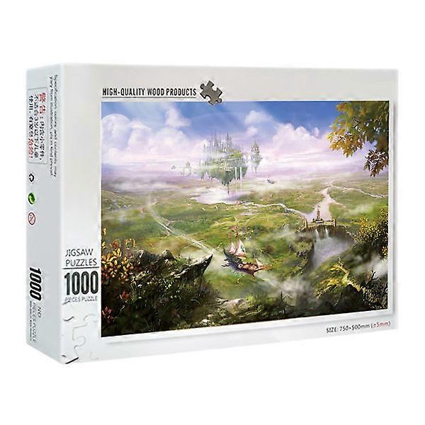 1000 pcs Castle in Sky Paint Puzzle Floor Puzzle Intellectual Game Learning Education Decompress DIY Assembly Toy