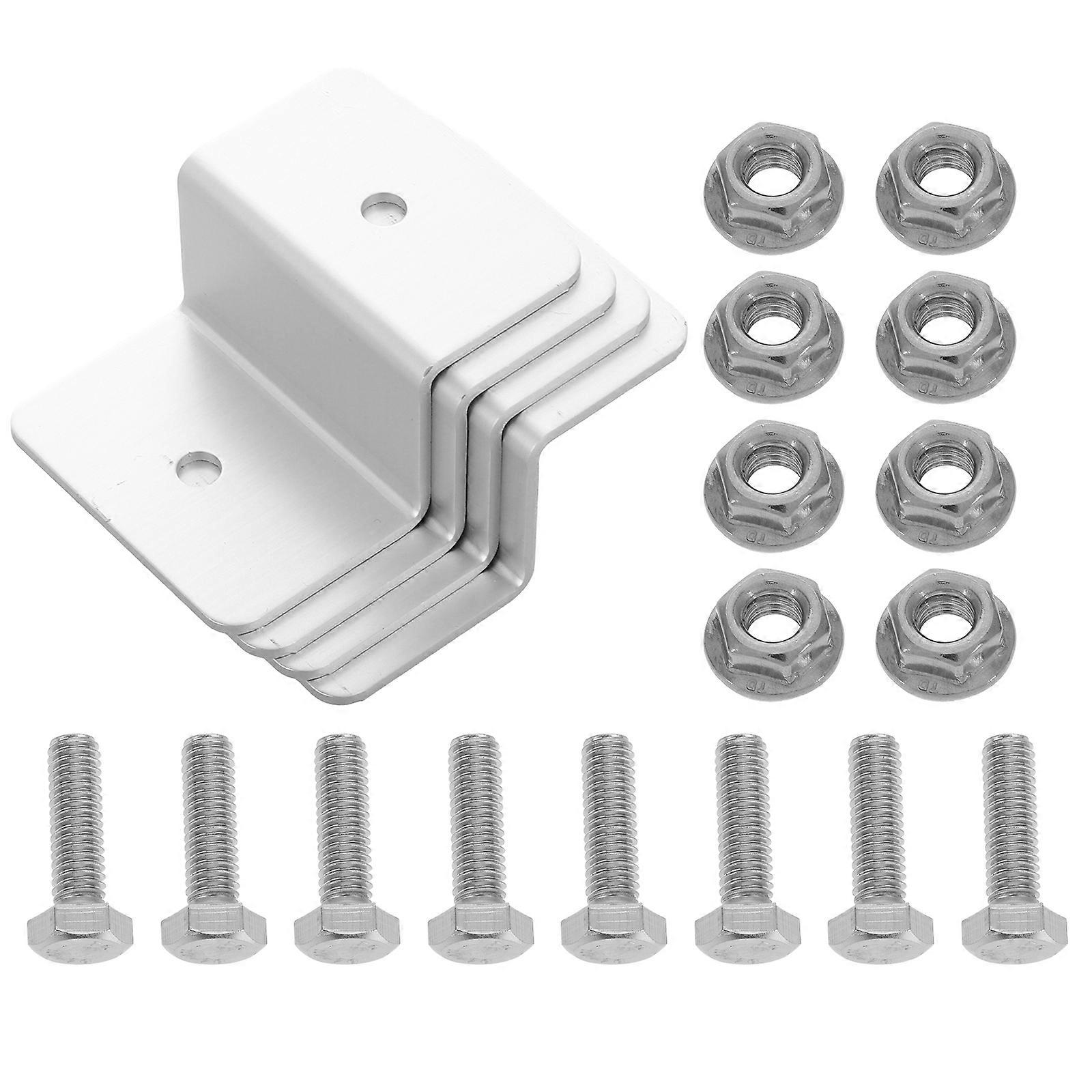 4pcs Z Bracket Solar Panel Mounting Kit Aluminum Supports for RVs, Outdoor Use & Ground Stations Easy Installation
