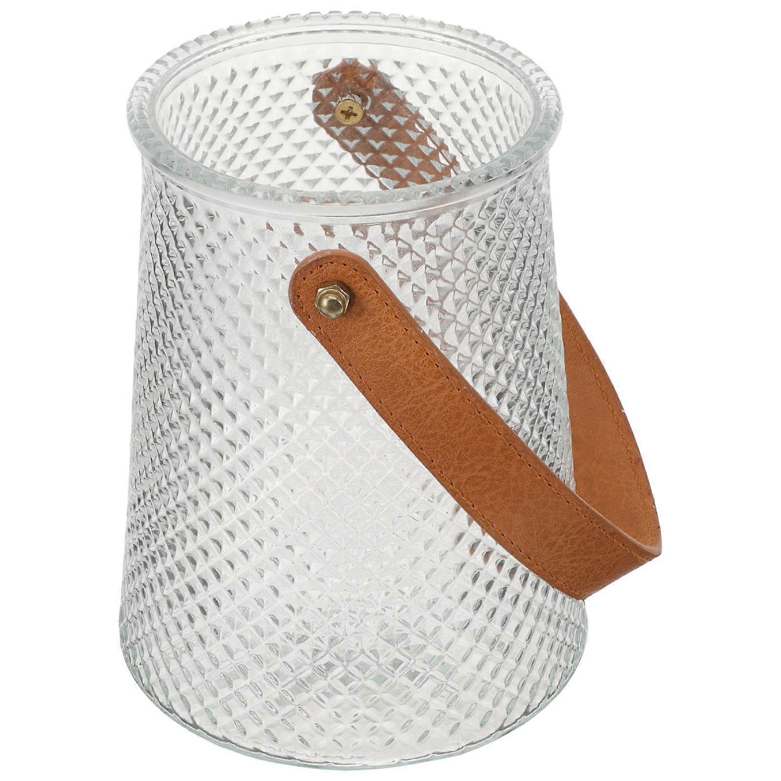 Creative Glass Vase with Handle for Dining Room 16.2x13cm 1Pack