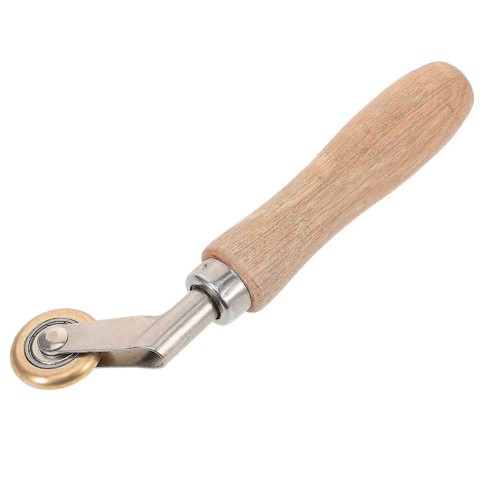 Seam Roller Tool with Wooden Handle Durable High Temp Resistant Hand Roller for Quilting, Wallpaper, and DIY Projects