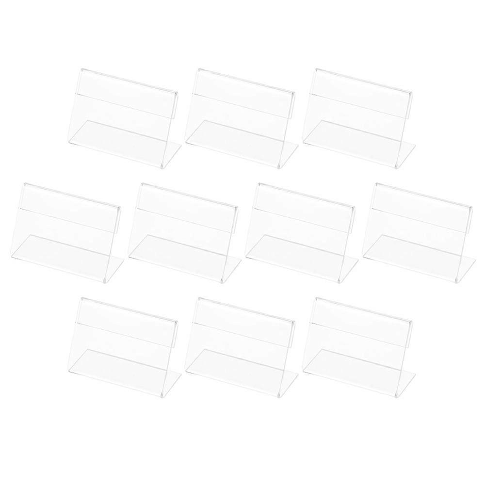 Clear Acrylic Sign Display L-Shaped Horizontal Holder For Price Tags And Name Tags In Retail Displays 6.00X4.30X2.50CM 10Pcs