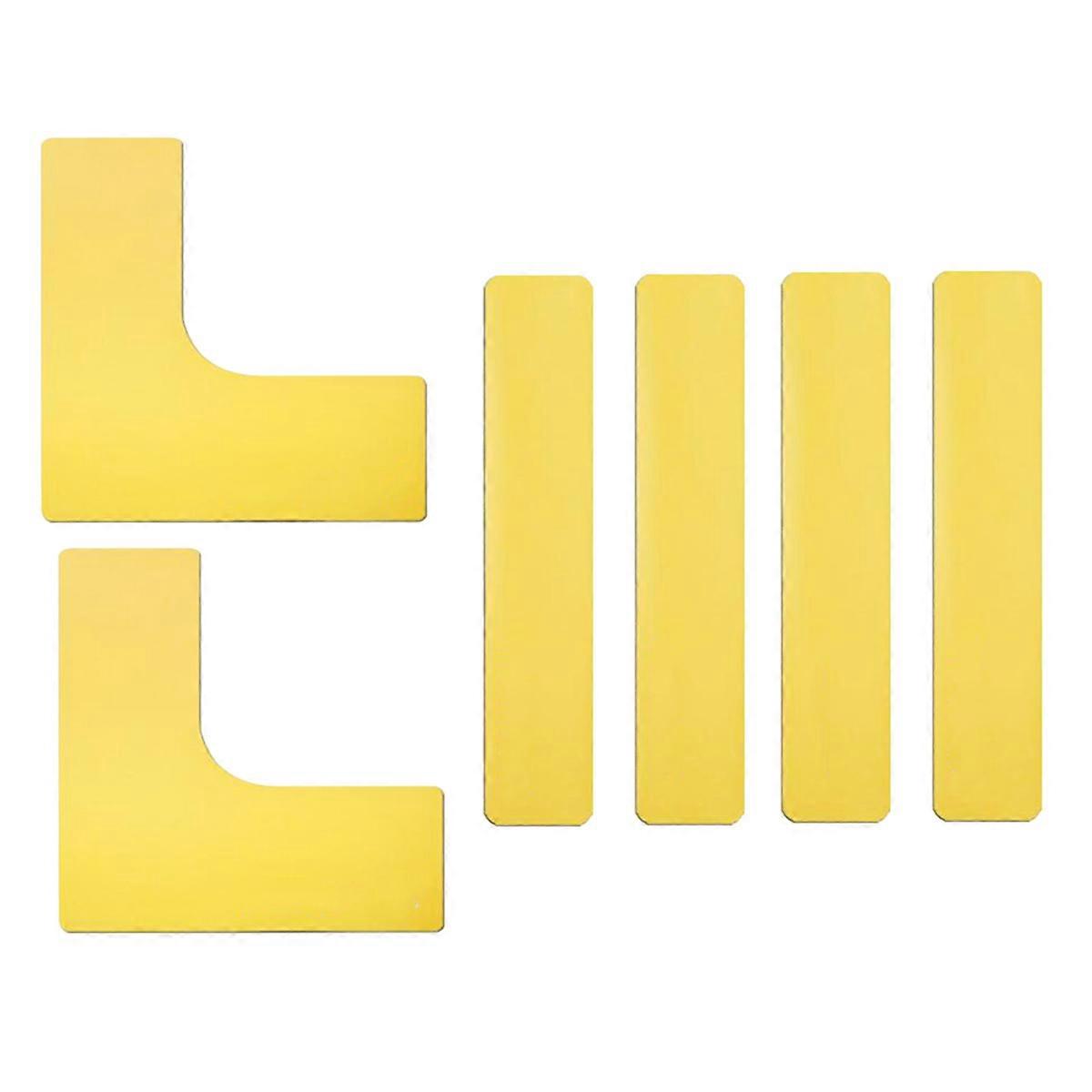 Tennis Court Line Marker Ground Line Label Rectangle Silicone 6Pcs Indicate Court Edges