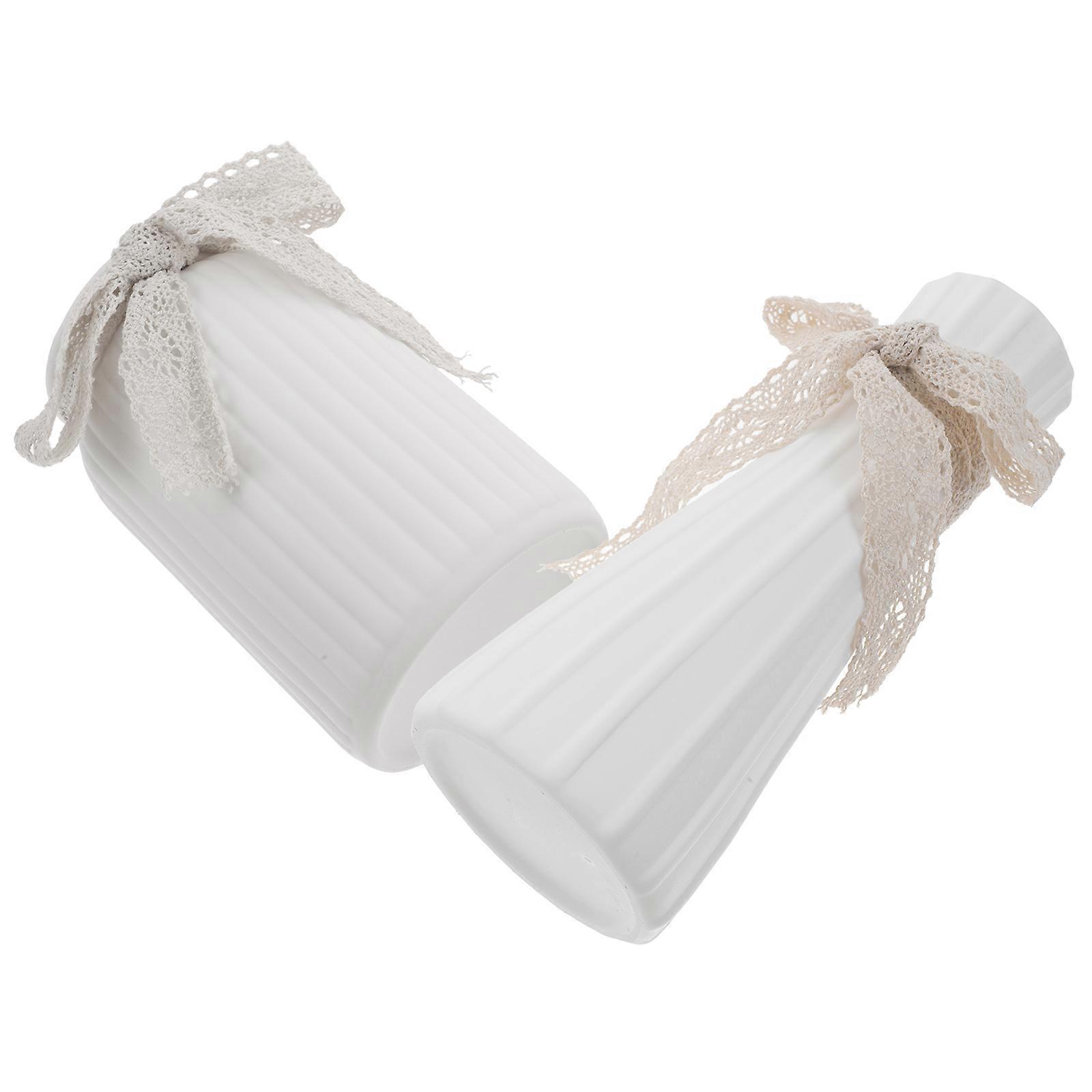 Ceramic Floral Vase For Hydroponics Plants In Rustic Style With Unique Shape 2Pcs