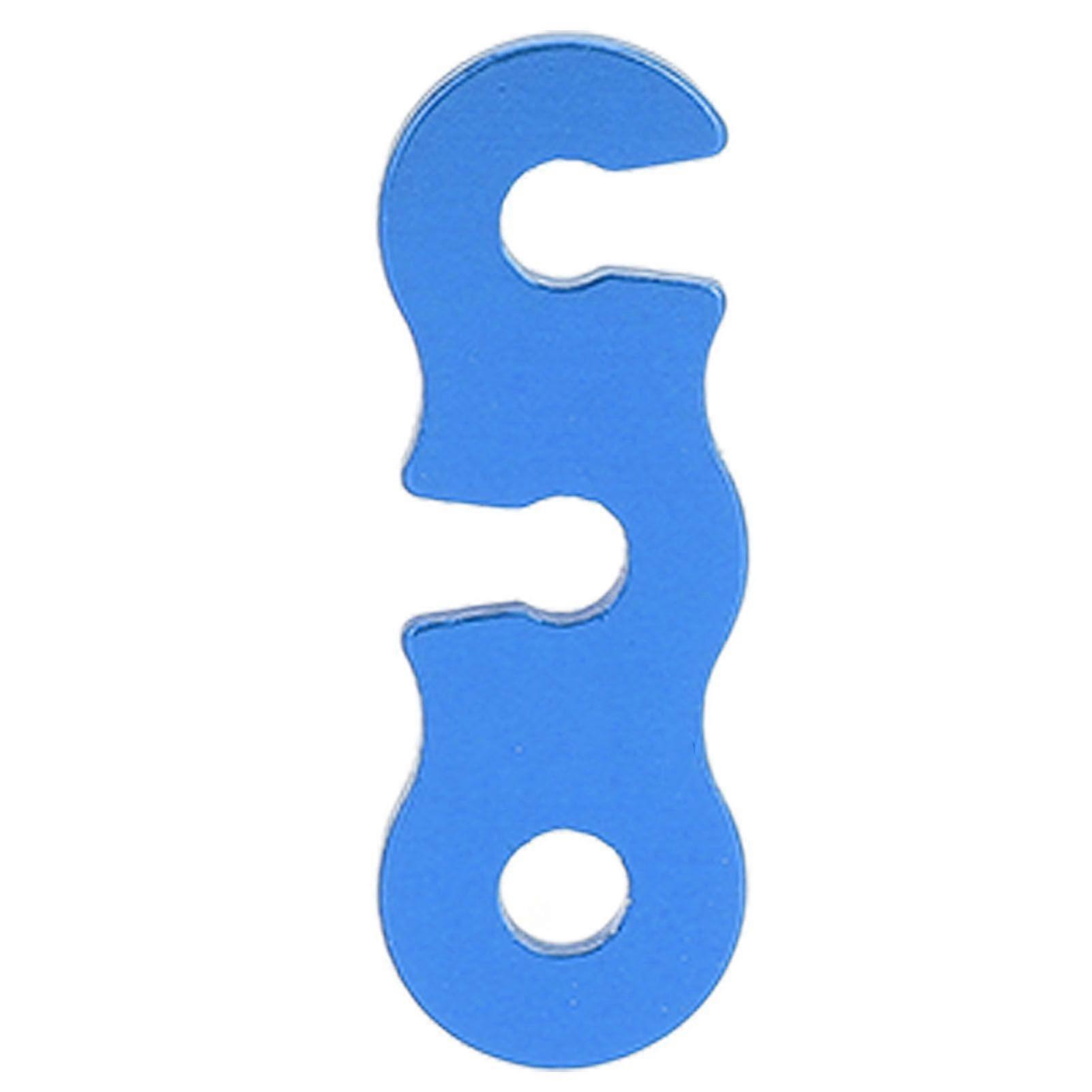 10pcs Aluminum Alloy Tent Rope Stopper Adjuster 3 Hole Open End Cord Lock Wind Rope Buckle S Blue