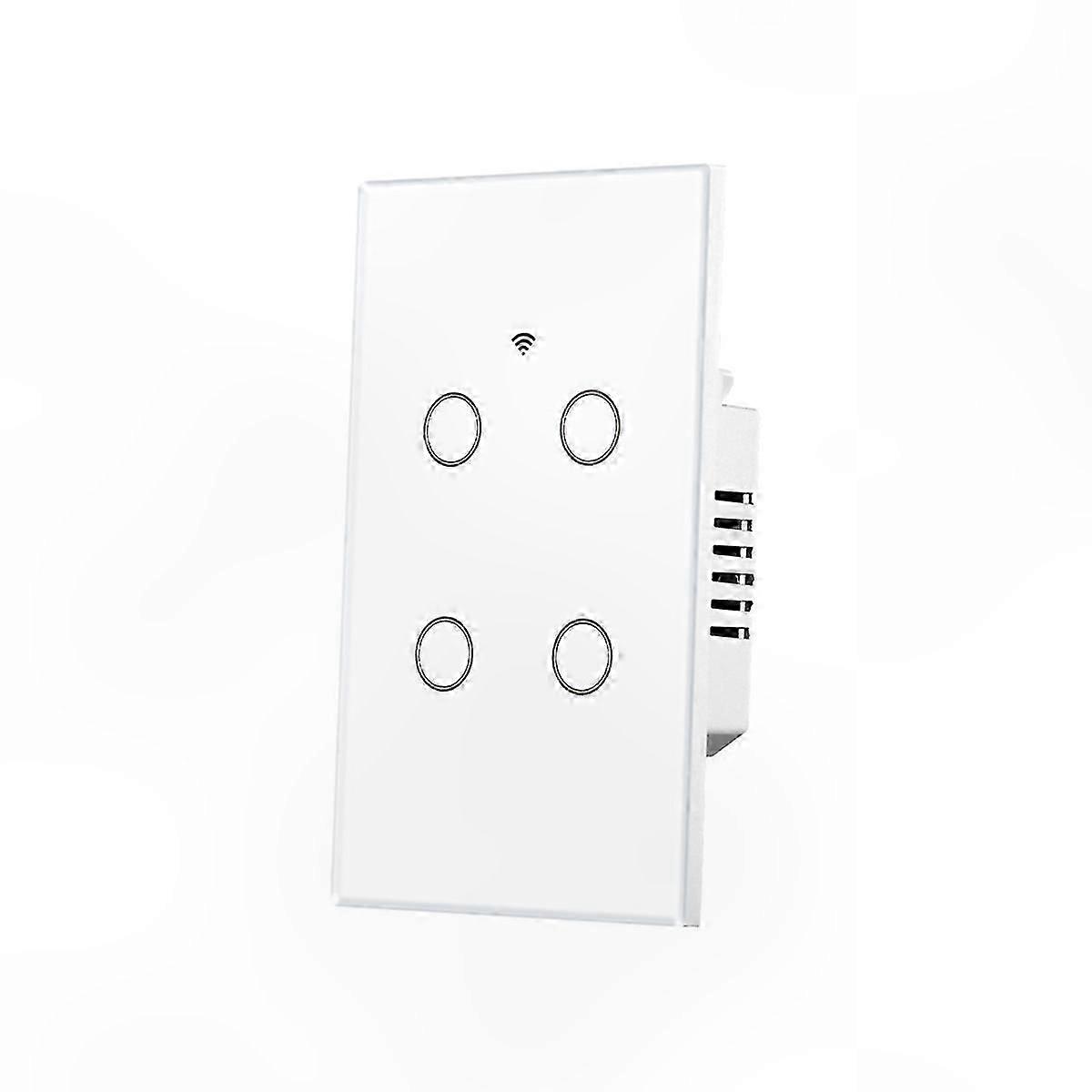 Smart WiFi Light Switch with Glass Touch, 4-Way Rectangular Design