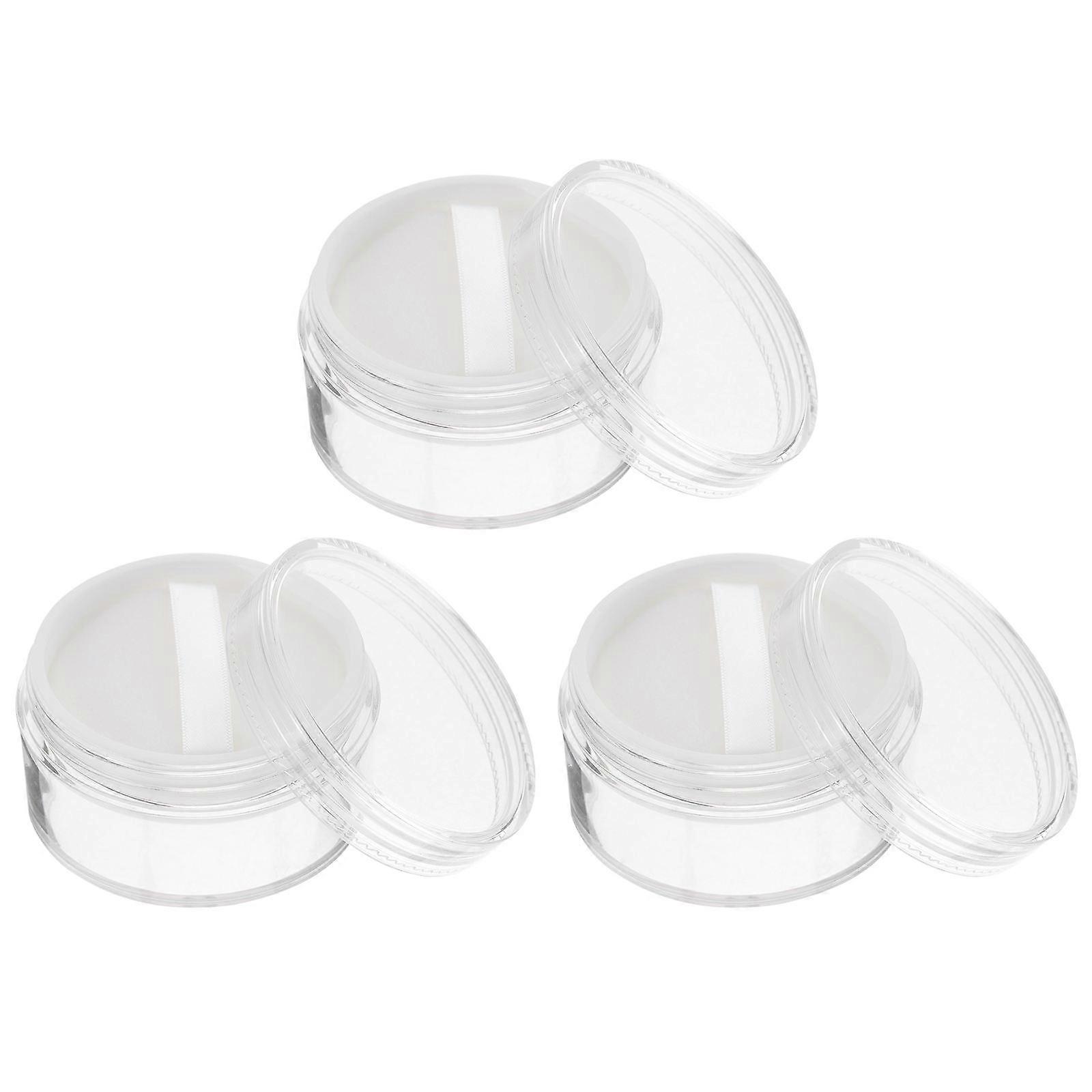 3Pcs Mini Loose Powder Boxes Portable Makeup Powder Subpackage Case Cosmetic Travelling Bottle with Puff 50g