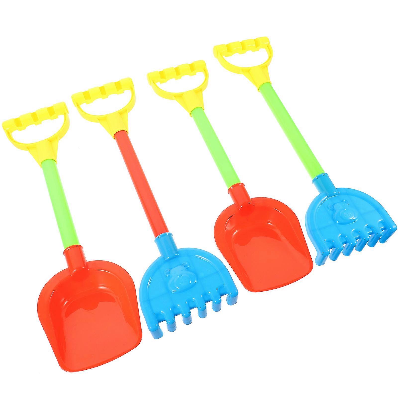 Sand Box Tools For Kids 4Pcs Heavy Duty Beach Toys With Handle For Digging Sand Assorted Color Ideal For Outdoor Activities