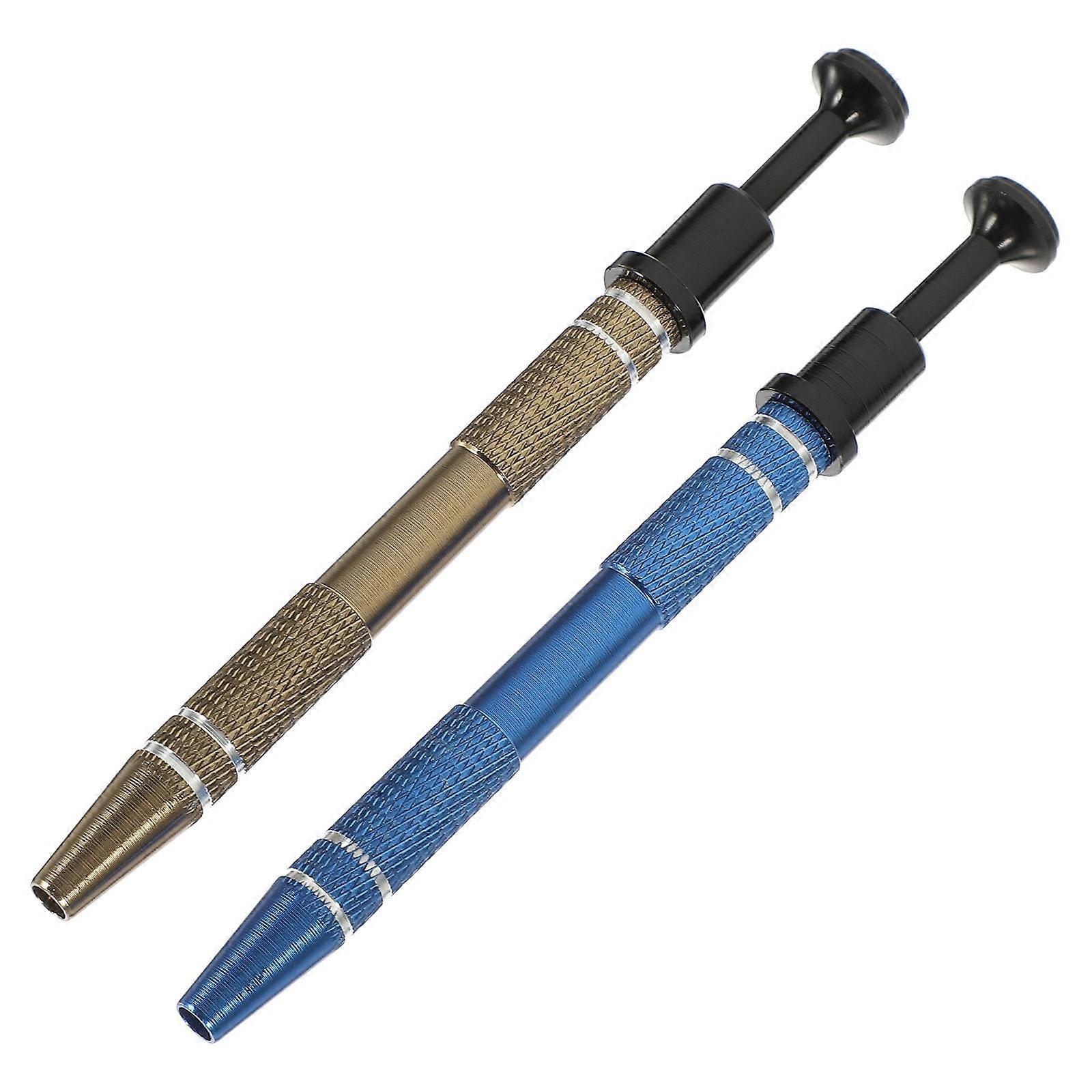 Prong Grabber Tool 2pcs for Small Parts Precision Pickup Holder IC Chips Electronic Components Screws Non Slip Handle Easy Grasp Design Grey