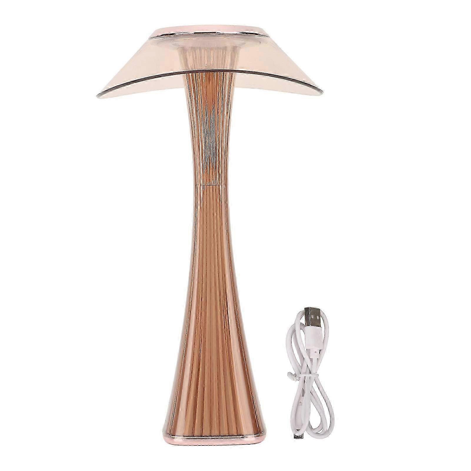 USB Charging LED Table Lamp with Touch Sensor - 3 Lighting Modes Night Light in Elegant Rose Gold for Home & Room Decor