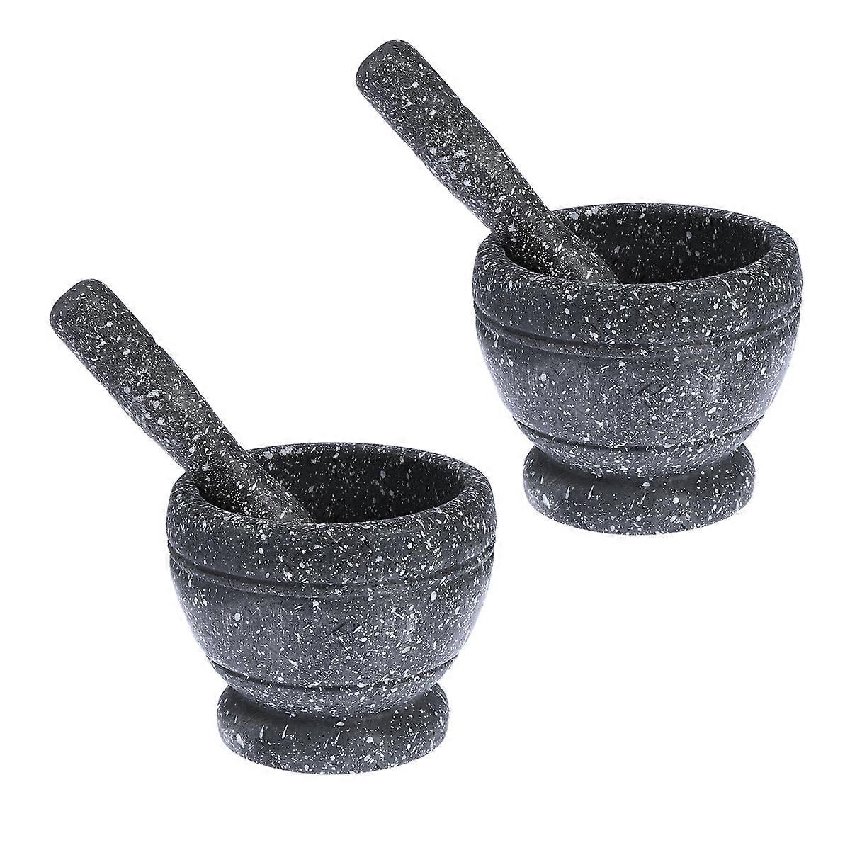 Garlic Pounder for Kitchen Use Made of Natural Resin Grey Color Easy to Clean and 2 Set