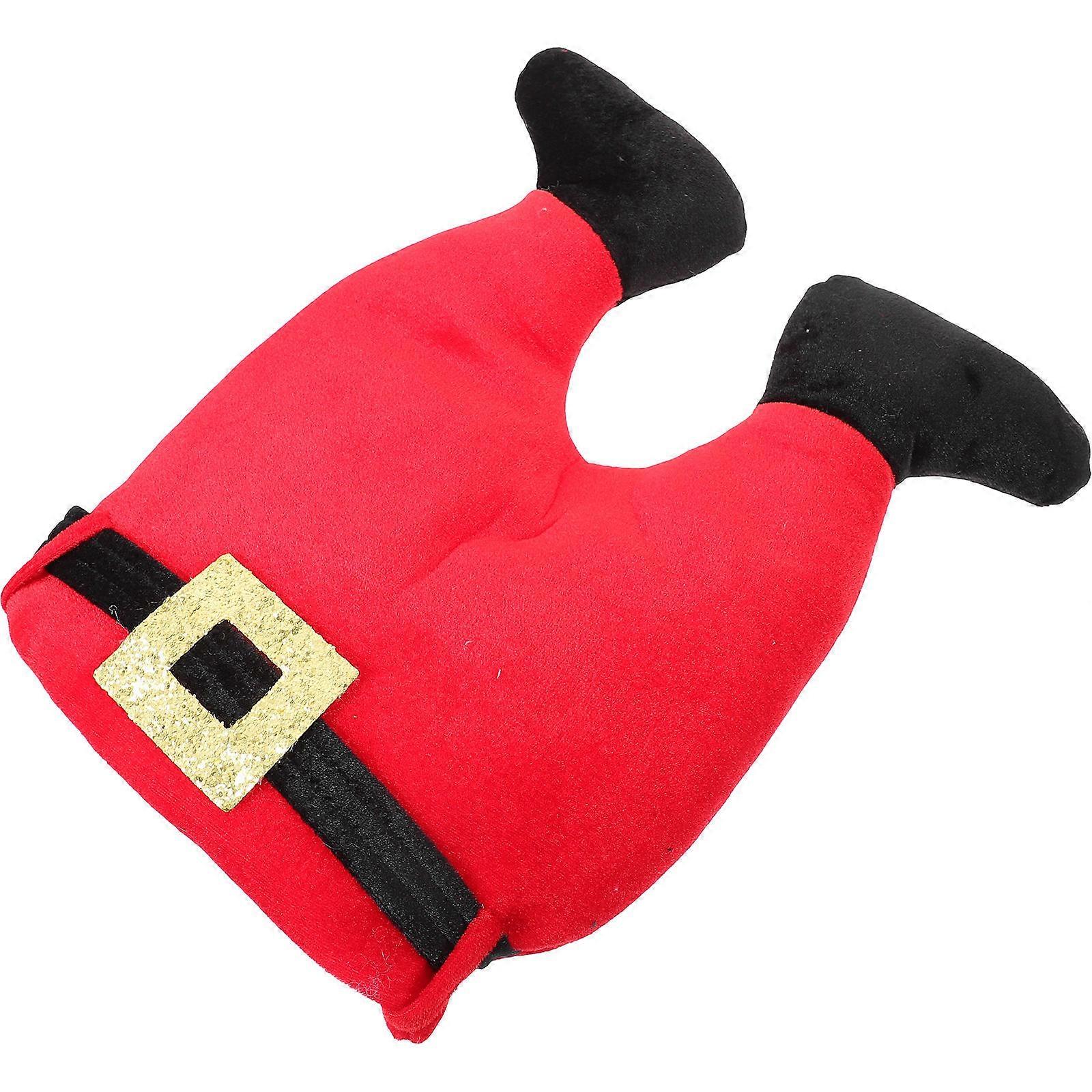 逆さまのサンタパンツハットクリスマスパーティー小道具快適なクリスマスキャップ男性女性用お祝いのコスプレアクセサリーソフト素材