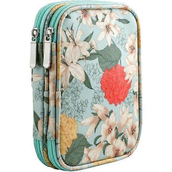 Case, Crochet Hook Organizer Empty, for Interchangeable Circular Knitting Needles and Ergonomic Crochet Hooks Large Green