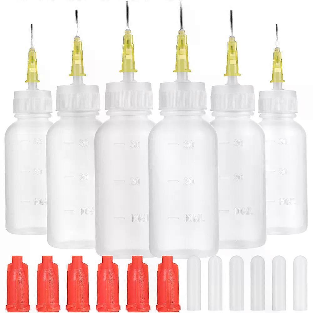 Needle Tip Squeeze Bottle Dispensing Bottles, 6 Sets Plastic Squeeze Bottles for Precise Dispensing, Crafts, Kitchen, DIY