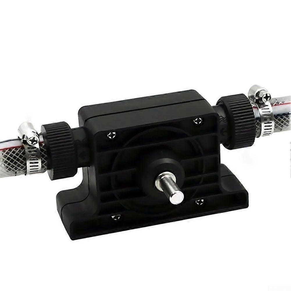 Portable minidrill compatible pump efficiently drains flooded areas or transfers liquids.