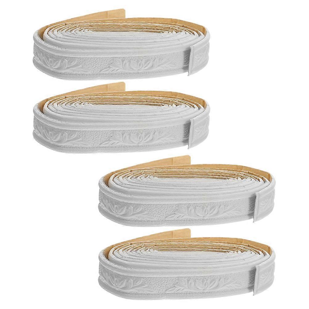 4 Rolls Peel and Stick Crown Molding Ceiling Flexible DIY Wall Trim Self Adhesive Corner Decorative Strips