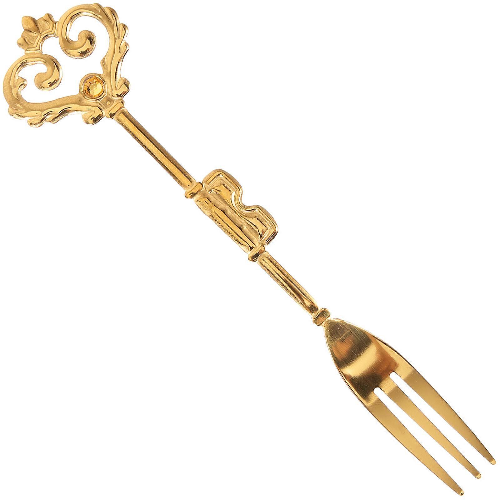 Fruit Fork Stainless Steel Cake Fork Long Handle Salad Fork Food Picking Fork for Home Restaurant Party