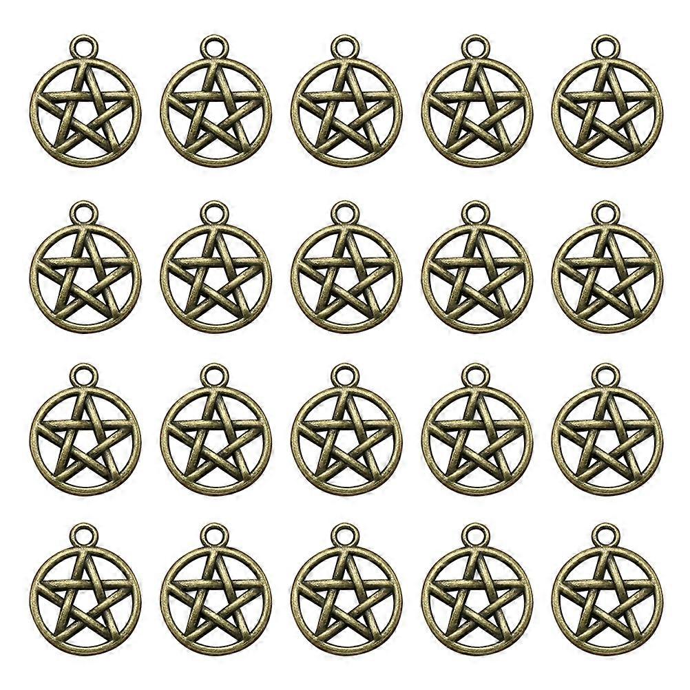 Round Alloy Star Charms for Necklace, Bracelet, and Keychain Creation
