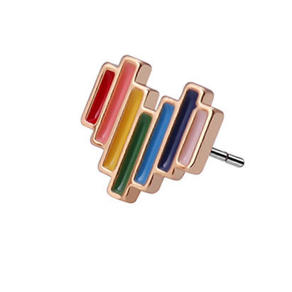 Assorted Color Heart Shaped Earrings for Women Made of Durable Alloy Lightweight and Portable 1 Pair