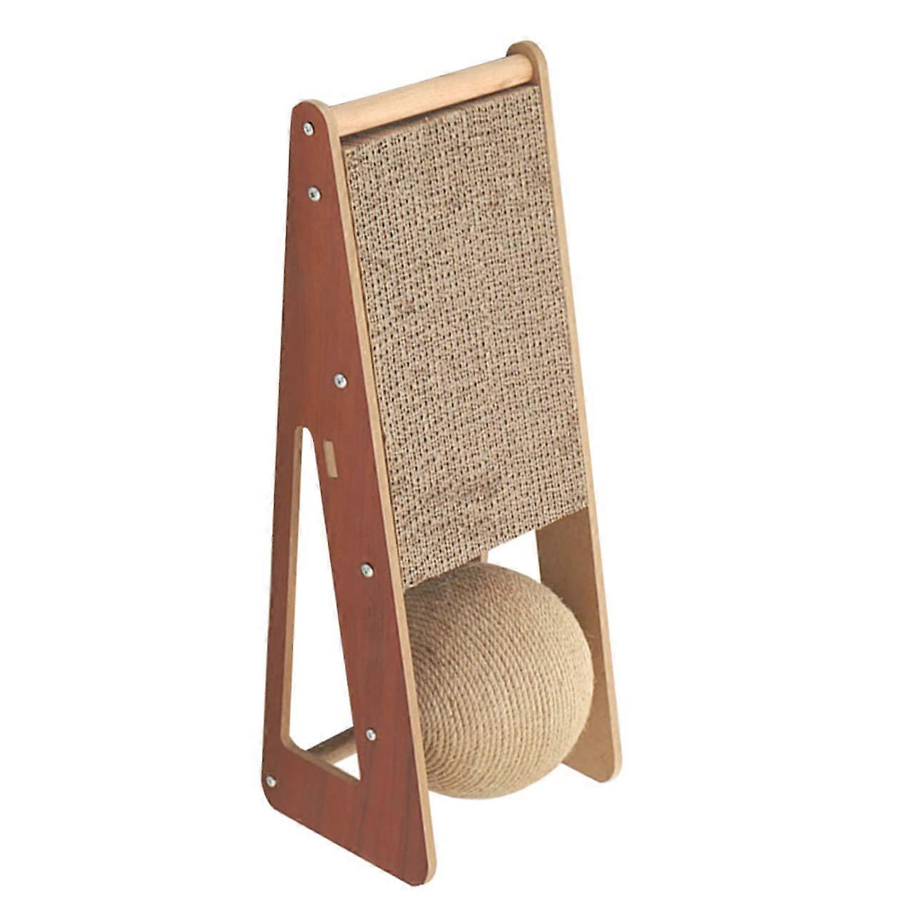 Cat scratching board with integrated scratch ball, wearresistant for cats, promotes movement and relaxation for home and pet stores