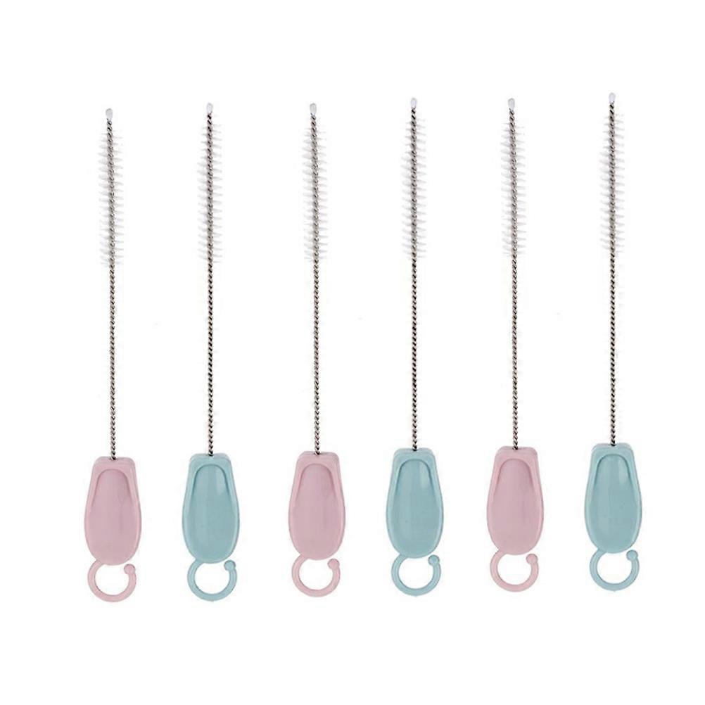 3 Sets Long Bristle Sippy Cup Cleaning Brushes for Slender Bottles, Straws & Narrow Containers Random Colors