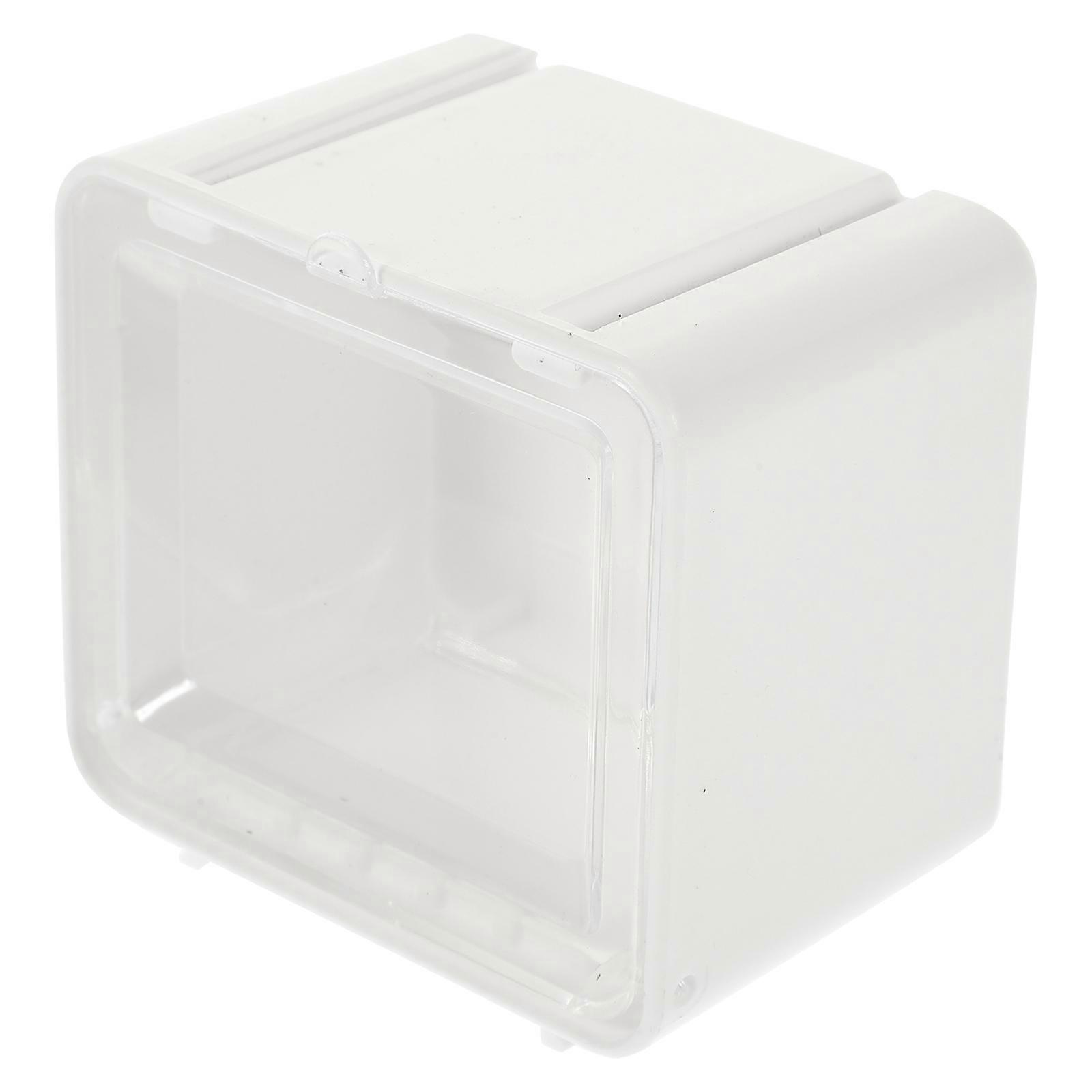 White PP Sticker Storage Box for Stationery Display and Organization on Desk 7.8x5.5x4.3 Inches