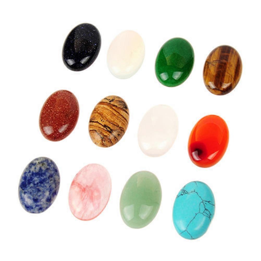 Oval Stone Beads 10Pcs Assorted Color Perfect For DIY Crafts Jewelry Making Suitable For Artisans And
