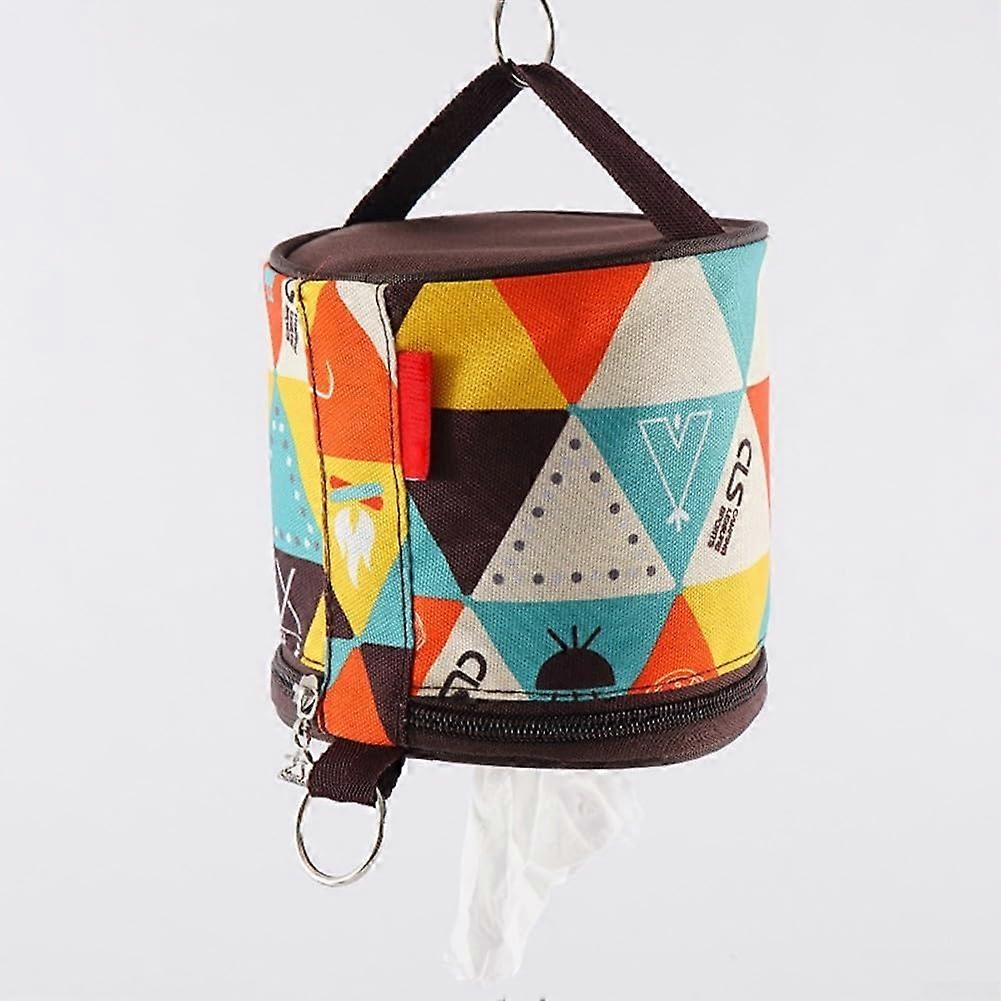 Waterproof Foldable Toilet Paper Holder for Outdoor Camping, Polyester Material with Dual Hanging Loops, New Pattern