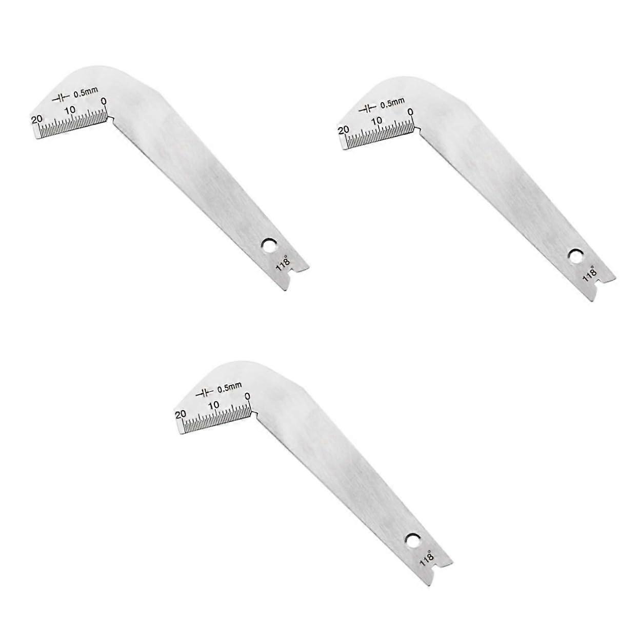 3 Piece Stainless Steel Drill Guide Set, 118-Degree Measuring Tool for Welding and Drilling Applications