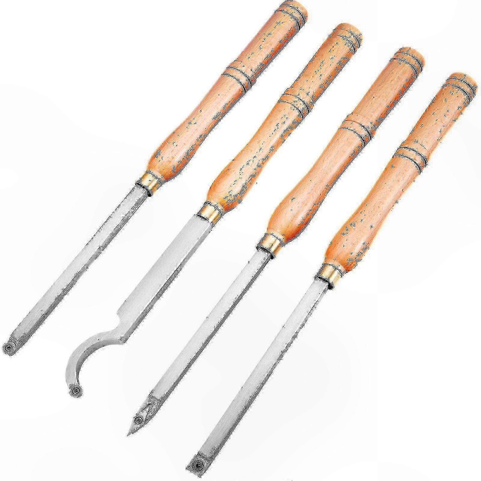 Wood Turning Tool Set - 4 Piece Carbide Chisels for Lathe Crafting Precision