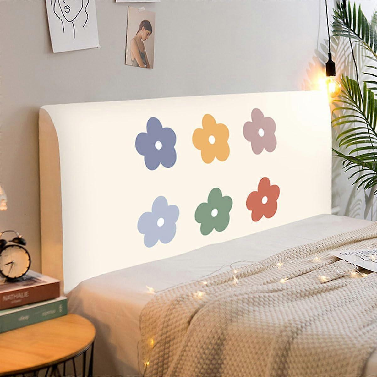 Large Size Printed Headboard Slippers For Bed, Elastic Fabric Headboard Cover, Anti Slip And Dustproof Protective Cover For Apartment, Dormitory