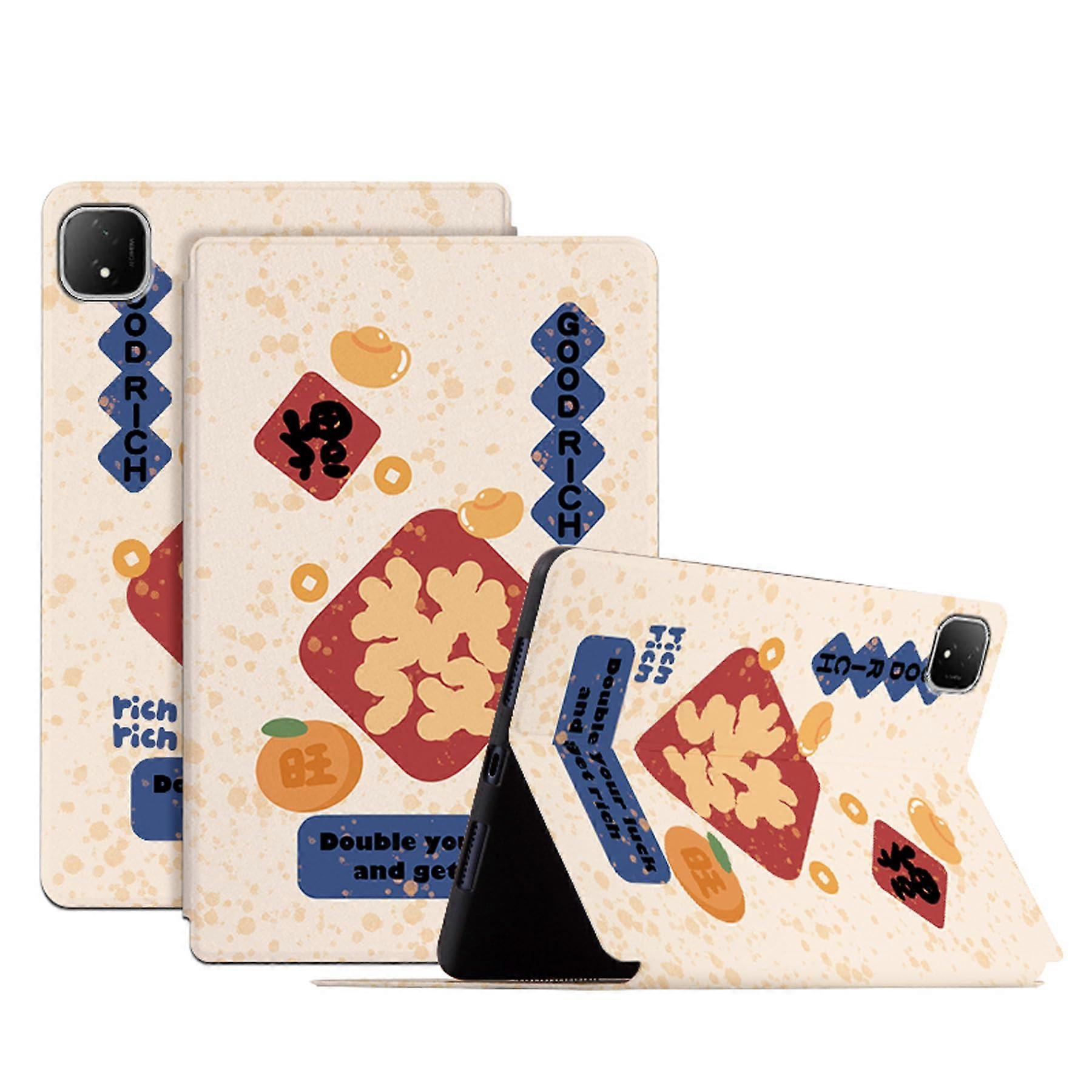 Honor Pad GT Pro 12.3 Inch  Leather Happy Celebration Pattern Case 05