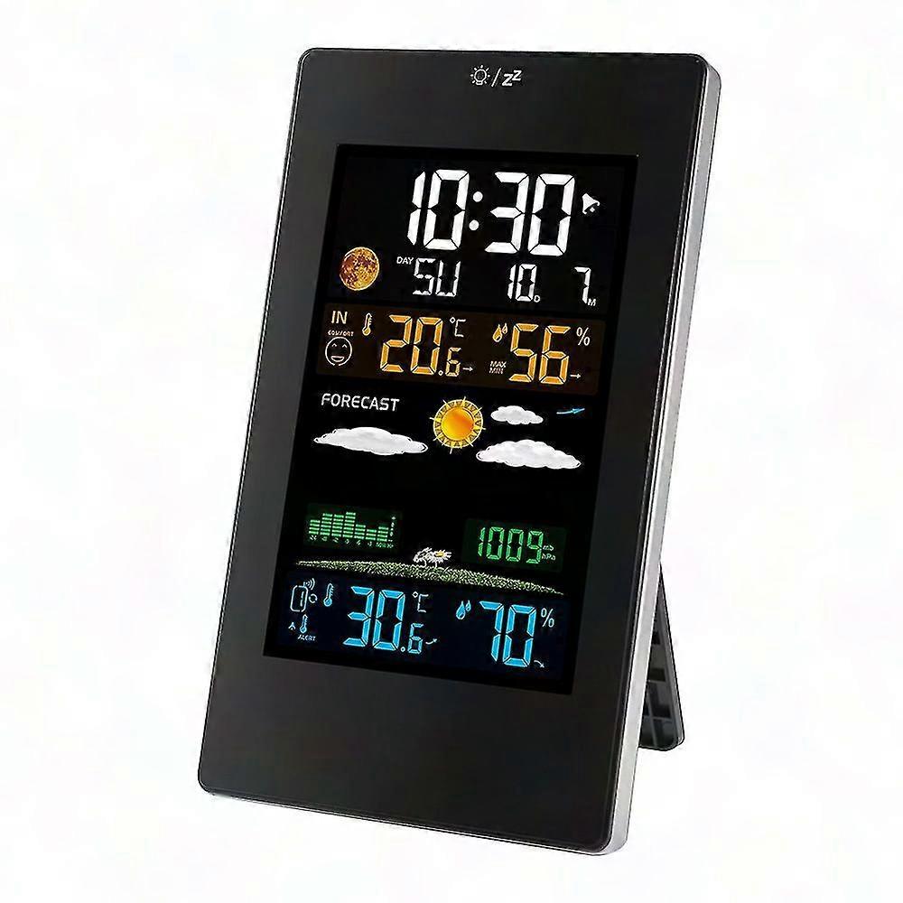 Wireless Weather Station Indoor Outdoor with Sensor, Digital Thermometer Hygrometer Barometer Clock Alarm Moon Phase Display