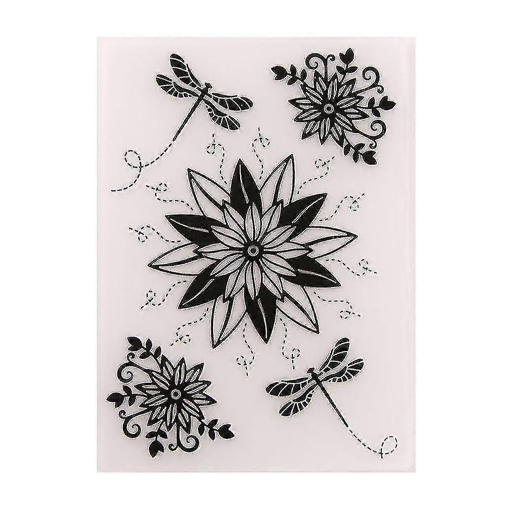 Dragonfly Flower Embossing Folder DIY Scrapbook and Photo Album Template