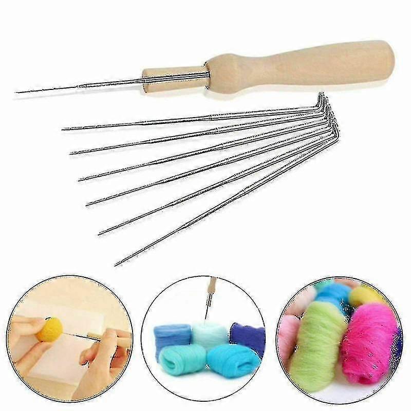 30x Felting Needles Set With Handle Wool Felt Tool Felting Starter Kit Diy Mixed