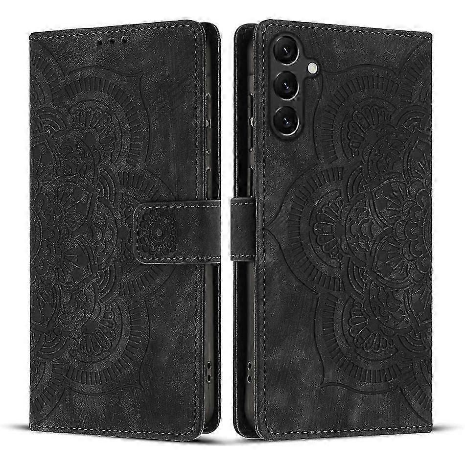 Mandala Embossed Retro Frosted Leather Phone Case