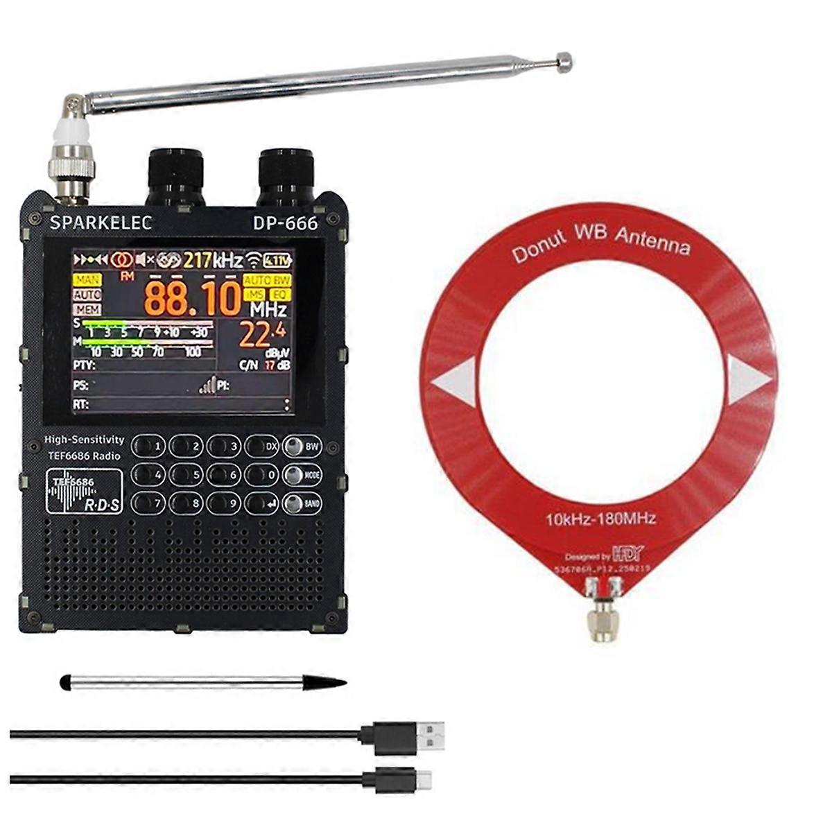TEF6686 Radio High Sensitivity Full Band Radio FM AM LW MW SW Shortwave 2.8inch IPS TouchScreen Support Firmware Upgrade