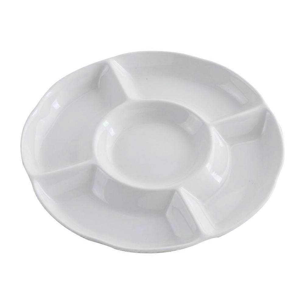 1pc Snack Platter Imitation Porcelain Tableware Divided Plate