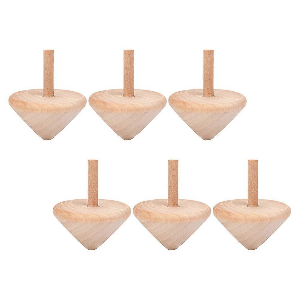 赤ちゃんのおもちゃジャイロ木製ラウンドスピニングジャイロおもちゃ子供用ベージュ6セット