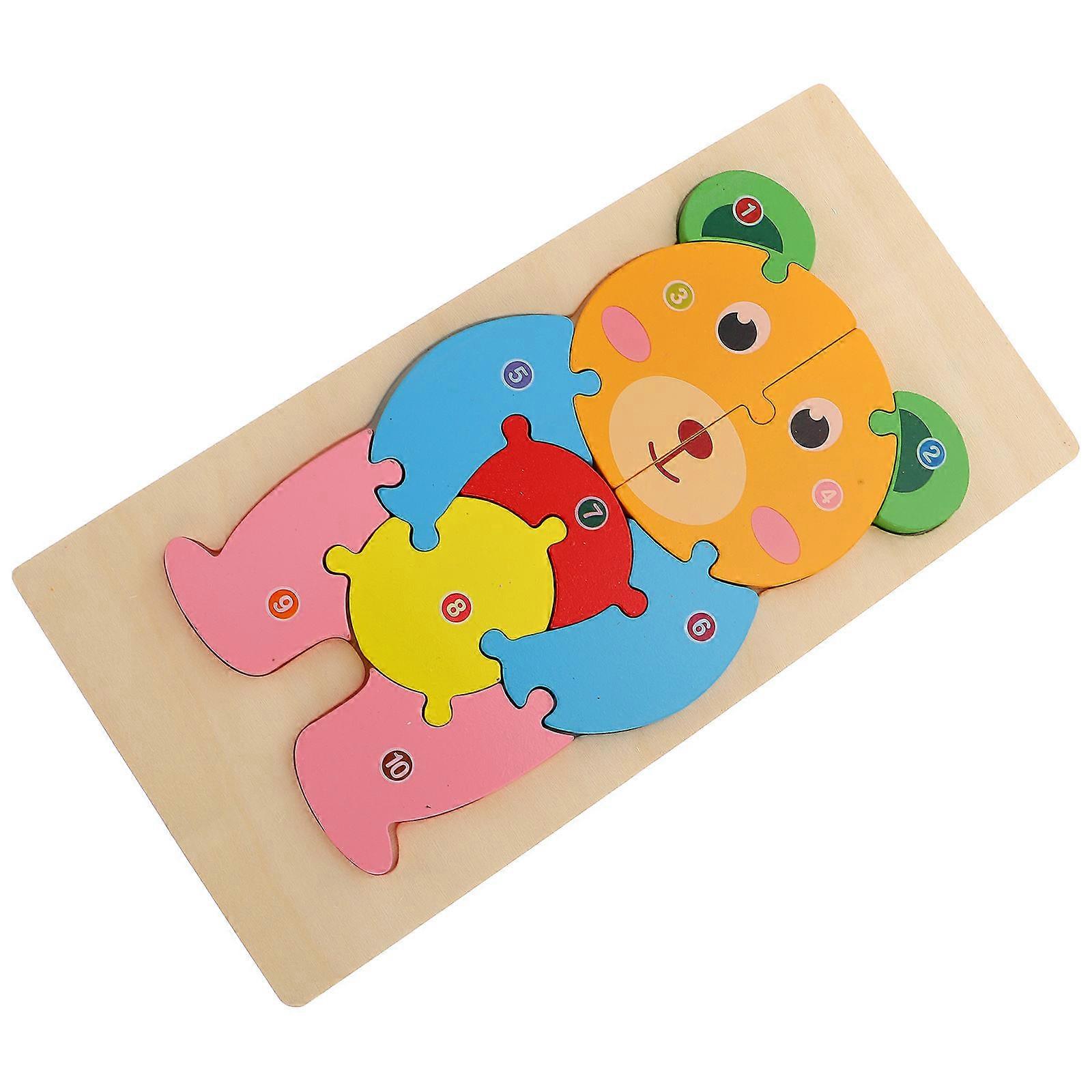 Wooden Bear Puzzle Animal Jigsaw with Smooth Edges for Safe Play – Enhances Problem Solving and Creativity, Educational Toy for Boys