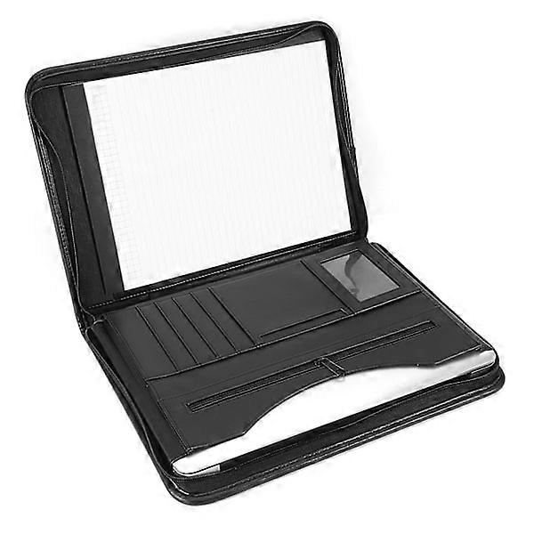 1st A4 Zipper Portfolio Business Conference Folder Organizer Case -blcak
