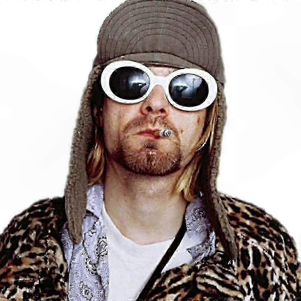White Retro Clout Sunglasses - Stylish Cool Nirvana Inspired Design
