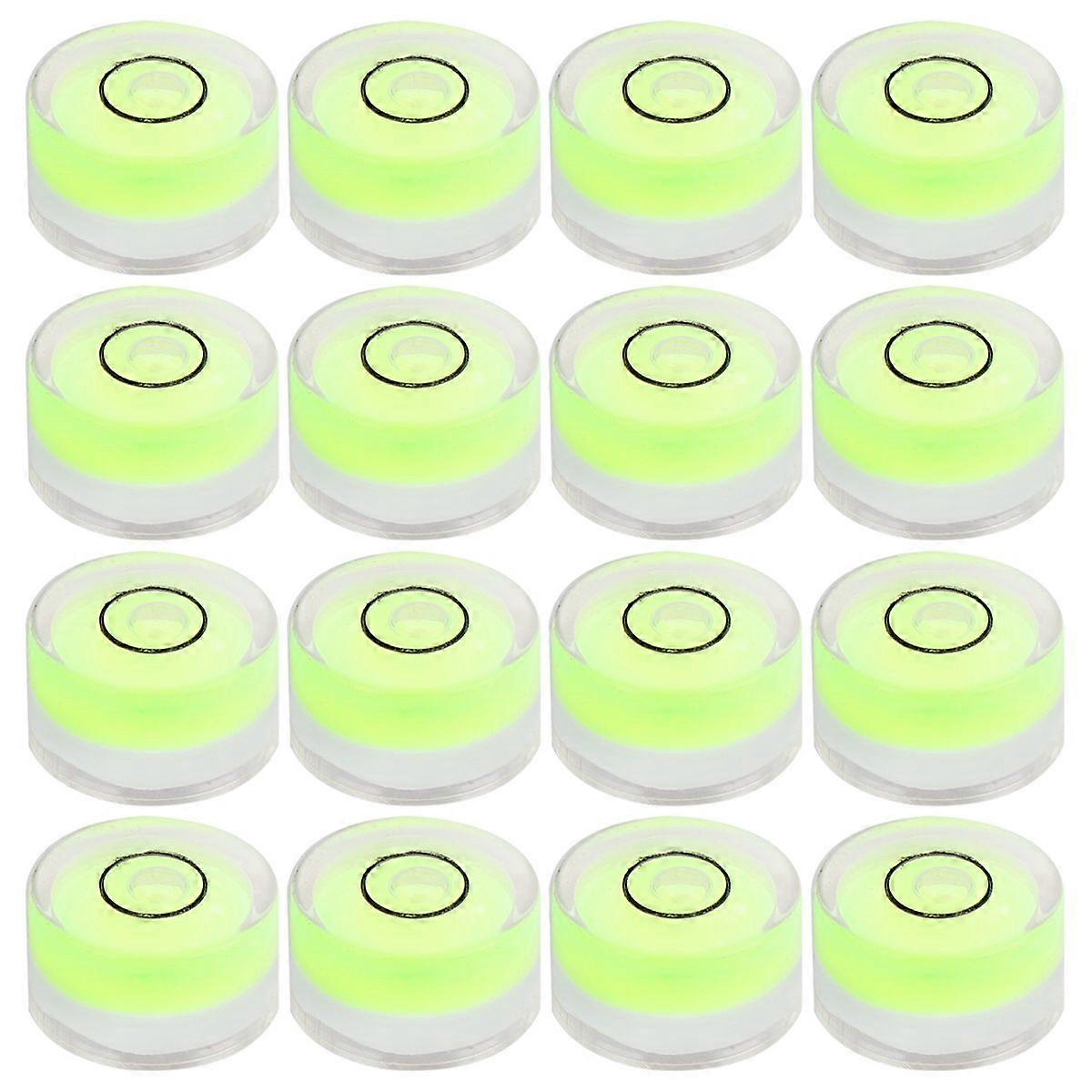 16PCS Universal Level 15MM Circular Diameter 6MM Flat Height Bubble Spirit Level Surface Level (Green)