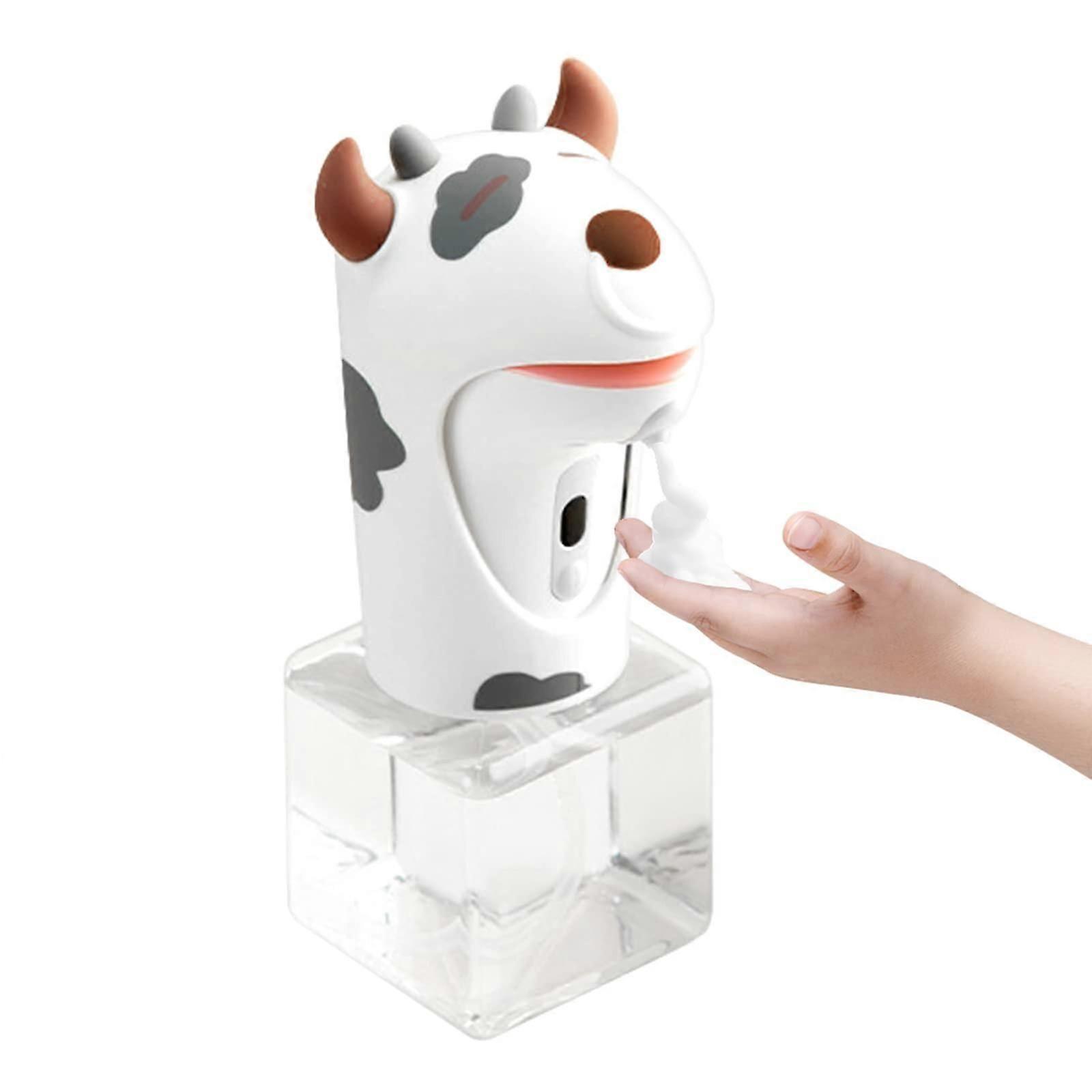 LINJOU Automatic Soap Dispenser, Cute Touchless Foaming Soap Dispenser(Cow)