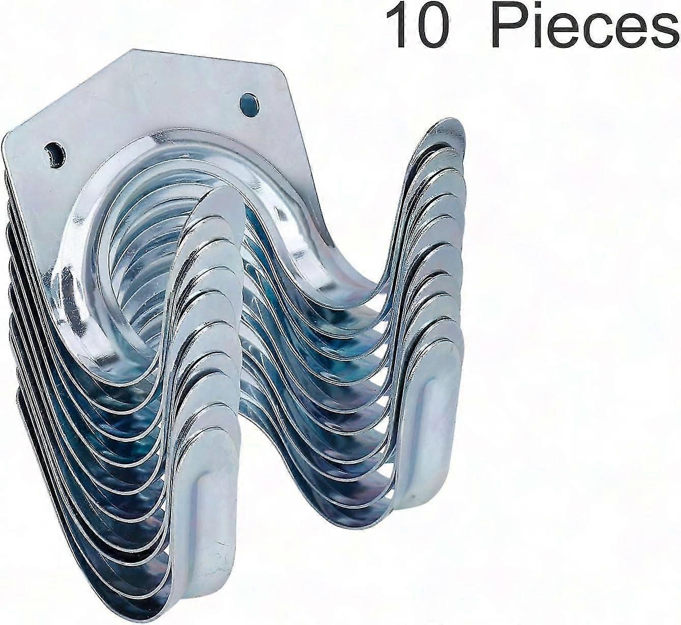 رف خطاف مزدوج مثبت على الحائط على شكل حرف U لأدوات الحدائق ، المرآب ، السقيفة ، المستودع - حزمة من 10