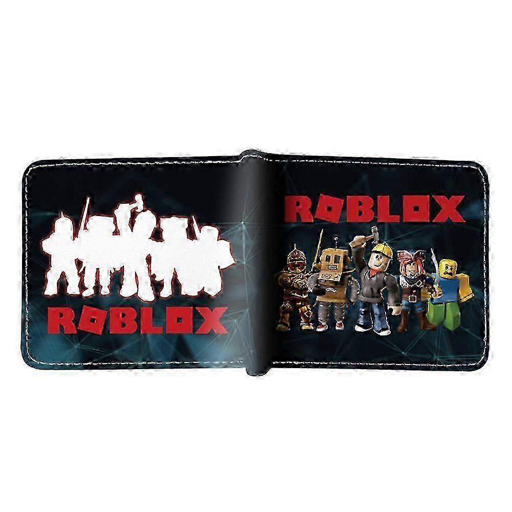 Roblox PU محفظة جلدية للأطفال الأولاد بنات محافظ قصيرة ثنائية الطي حامل بطاقة عملة محفظة