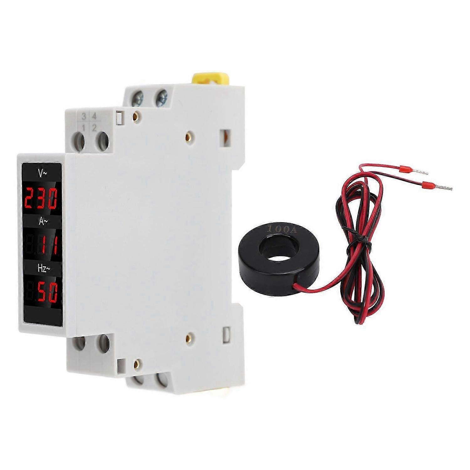 High quality Rail type single phase voltage/current/frequency HZ meter AC three